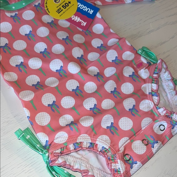 Rufflebutts Golf Rash Guard One Piece Swimsuit 3-6 6-12 12-18 18-24 months 2T - Picture 5 of 8